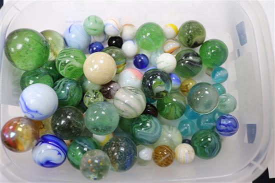 A collection of assorted marbles